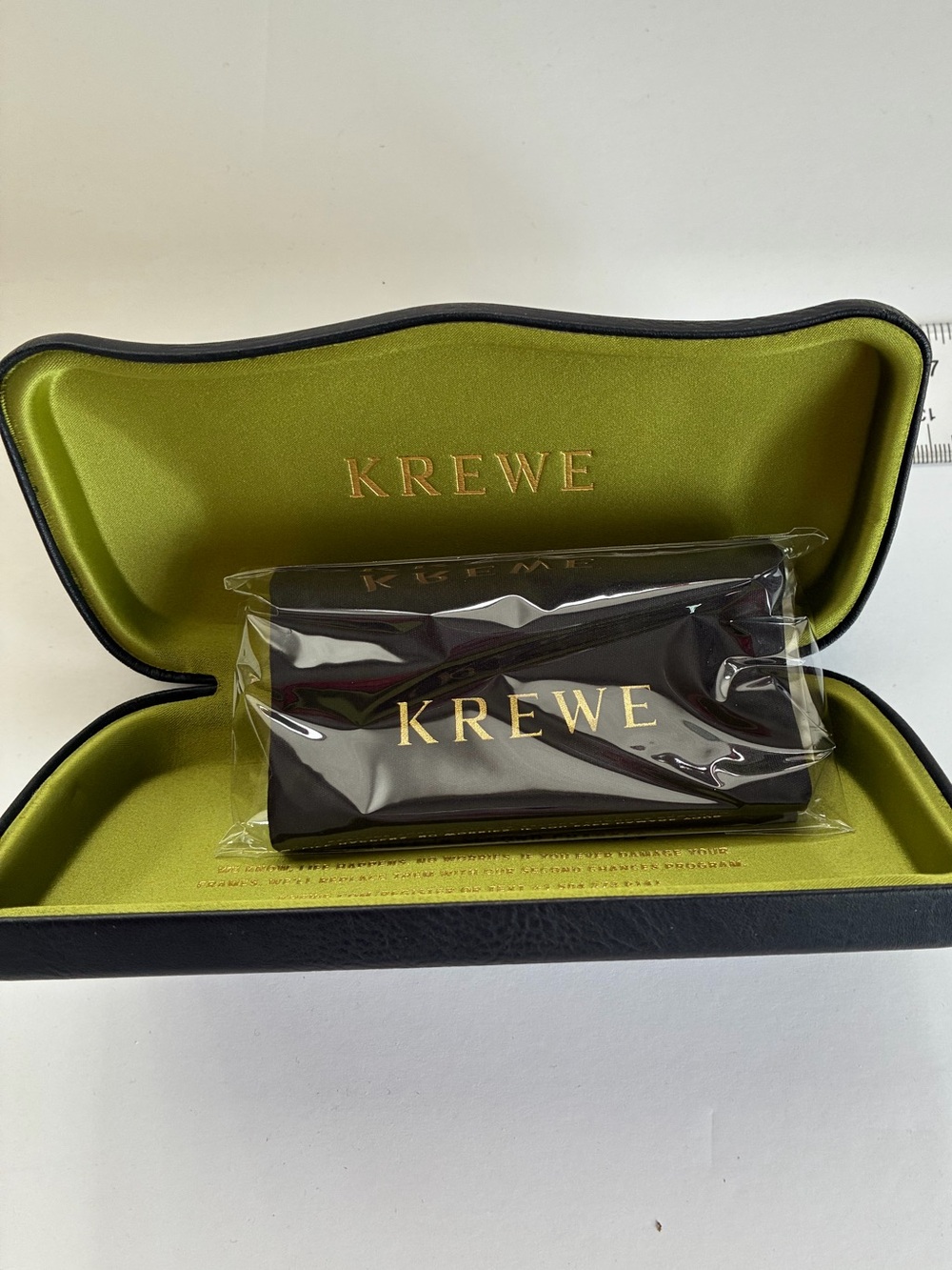 KREWE Black Eyewear Case with Gold Logo